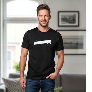 Lanvin Men's Black Strikethrough Logo Print T-Shirt Size XSmall NWOT